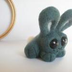Sage The Bunny - Needle Felted Green/blue Rabbit..