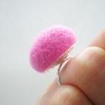 Pastel Pink Ring - Needle Felted Baby Pink Ring