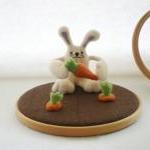 Mr Greedy Bunny - Needle Felted Sculpture