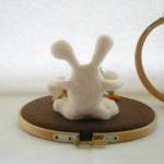 Mr Greedy Bunny - Needle Felted Sculpture