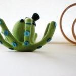 Mr. Octo Pús - Green Octopus Needle Felted..