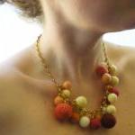 Autumn Felt Necklace - Orange, Red &..